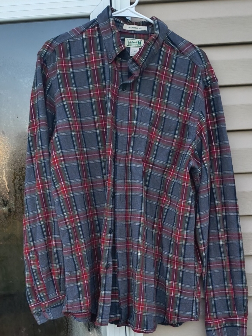 L.L. Bean Men’s Red & Blue Plaid Button-Down Shirt